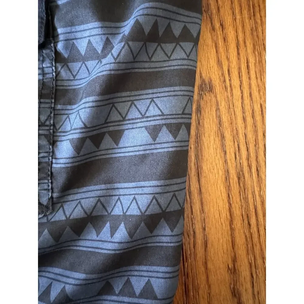 American Eagle Board Shorts‎ Mens XL Geometric Black Blue Swim Trunks Surfing